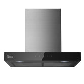 Midea 60cm T 型天篷抽油烟机 - 不锈钢和黑色玻璃面板
